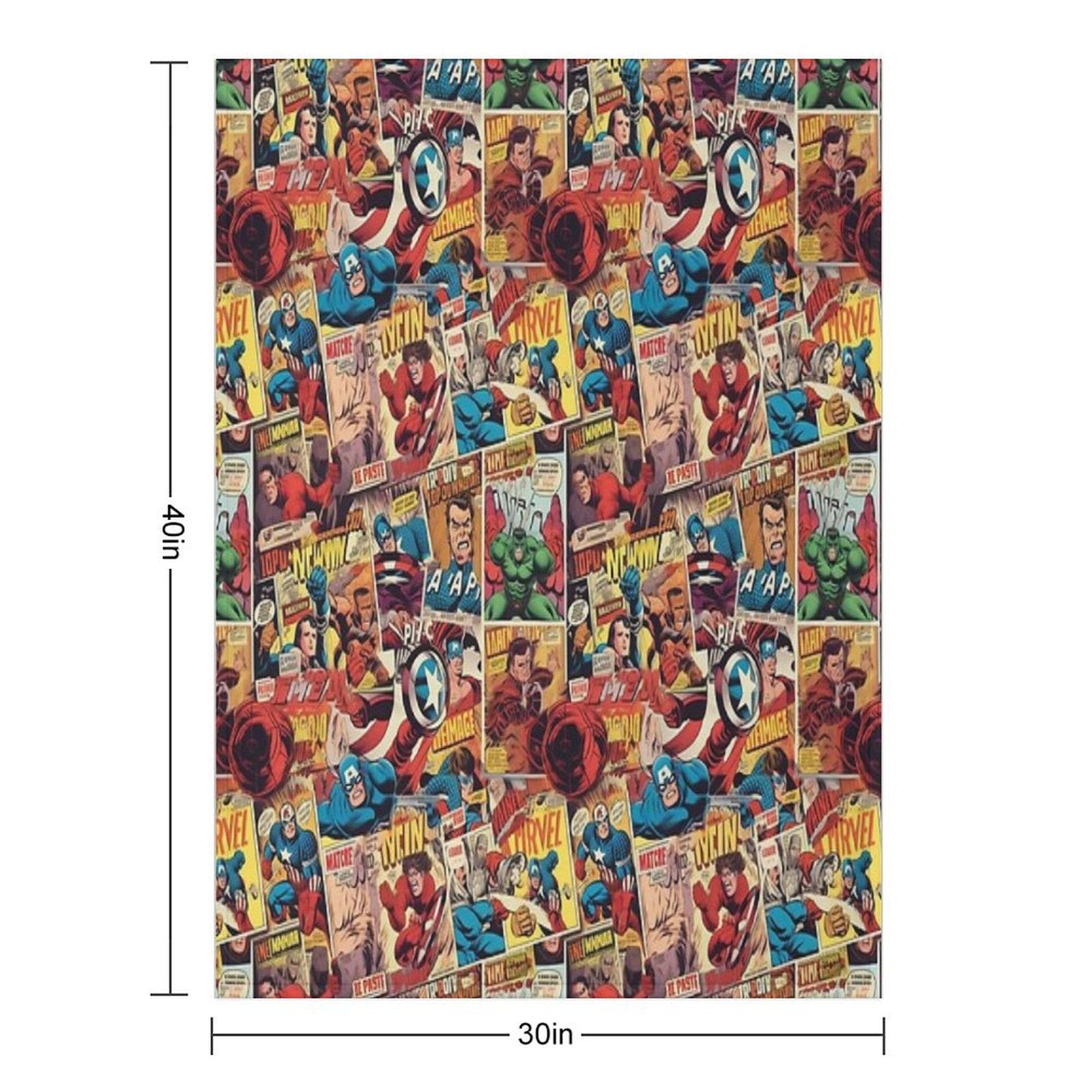 Vintage Comic Pattern Lightweight Throw Blanket