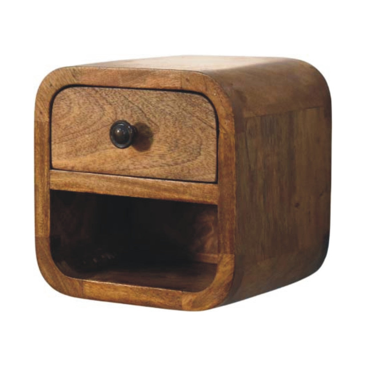 Solid Wood Curved Wall Mounted Bedside