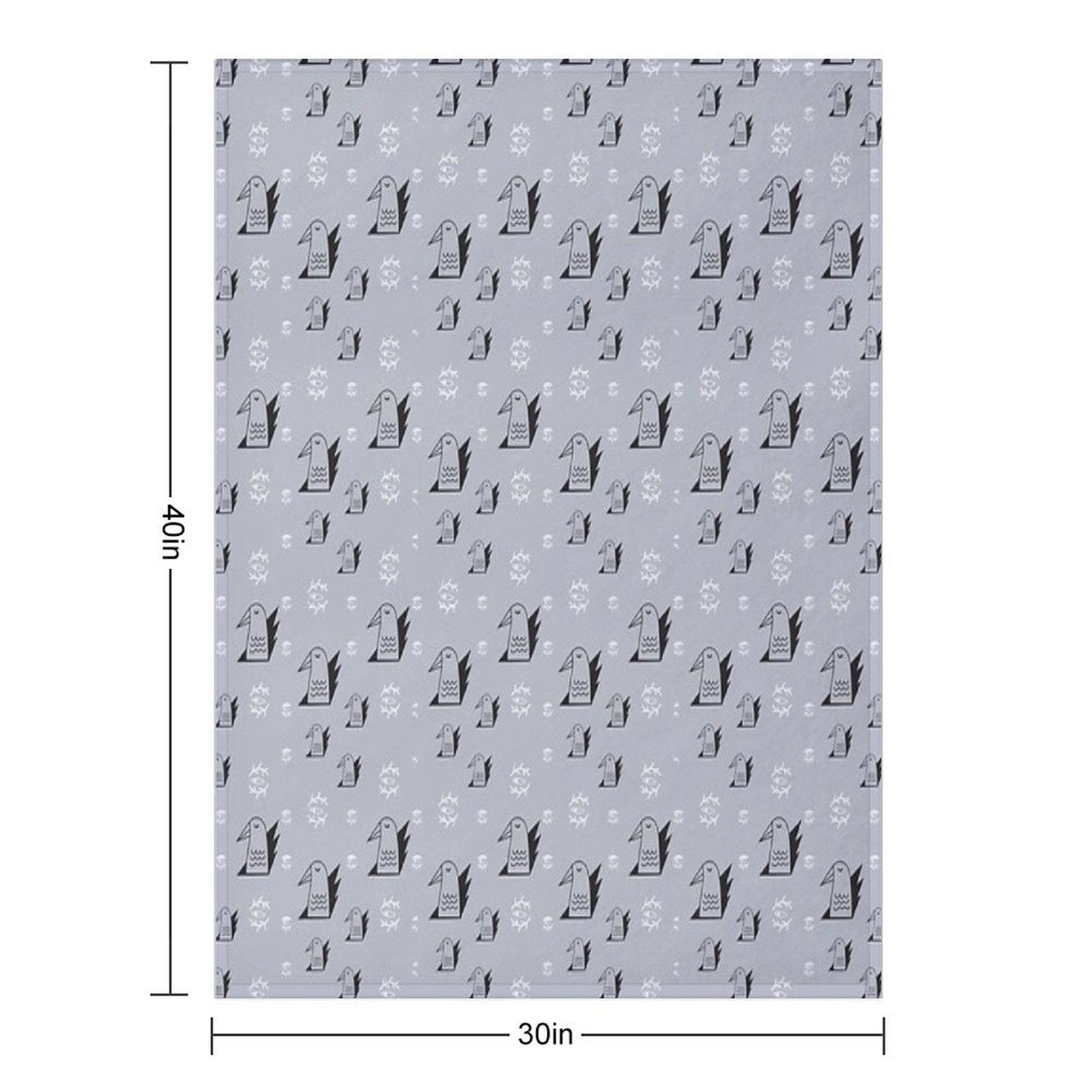 Birds And Eyes Steel Blue Throw Blanket