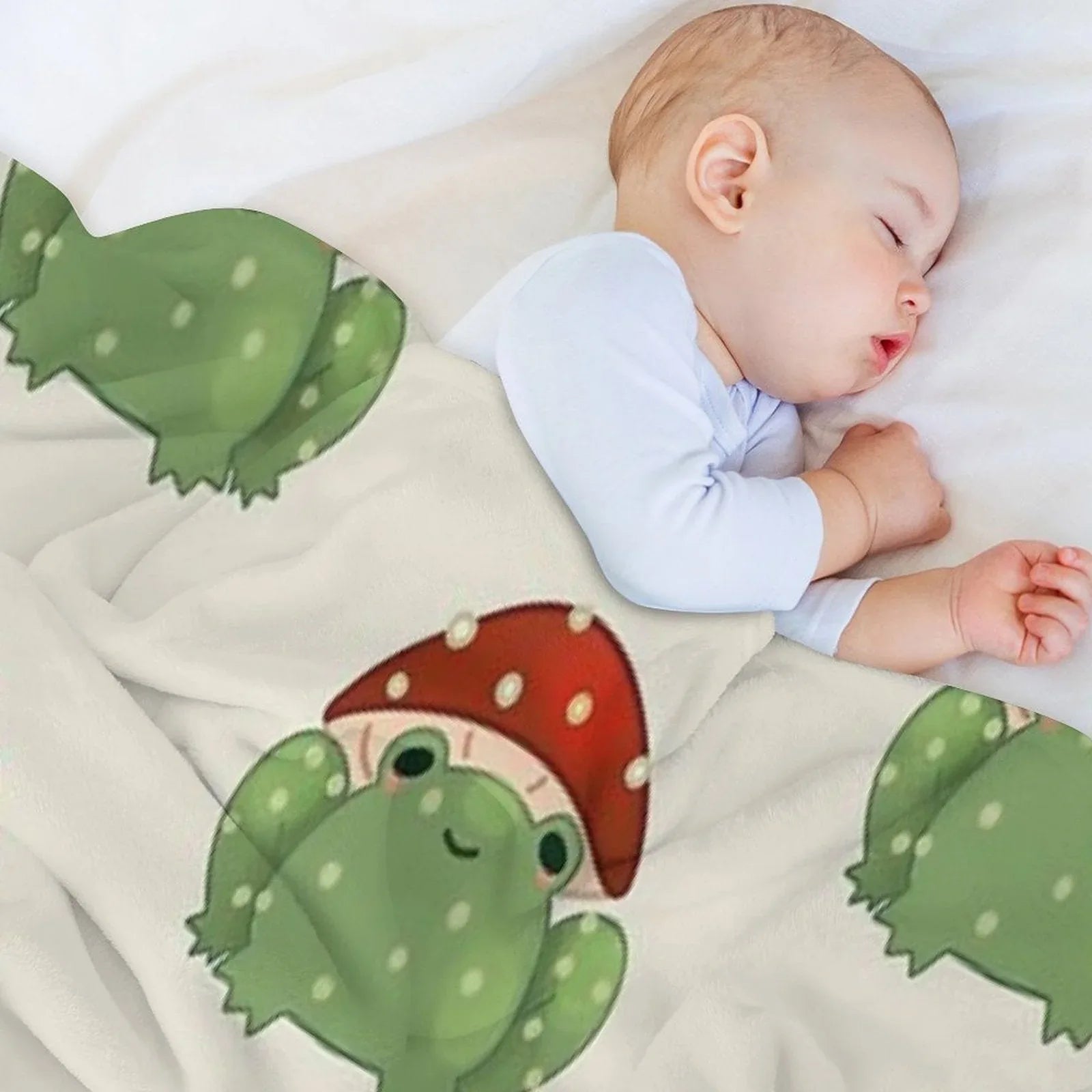 Mushroom Frog Throw Blanket