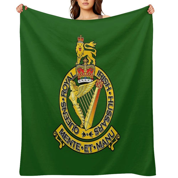 THE QUEEN'S ROYAL IRISH HUSSARS Sustainable Throw Blanket