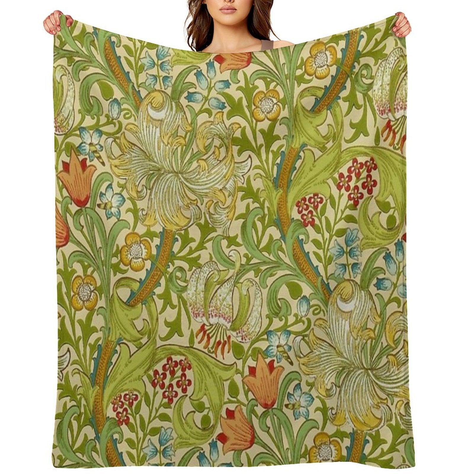 William Morris Golden Lily Throw Blanket