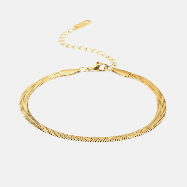 Gold Herringbone Snake Chain Bracelet