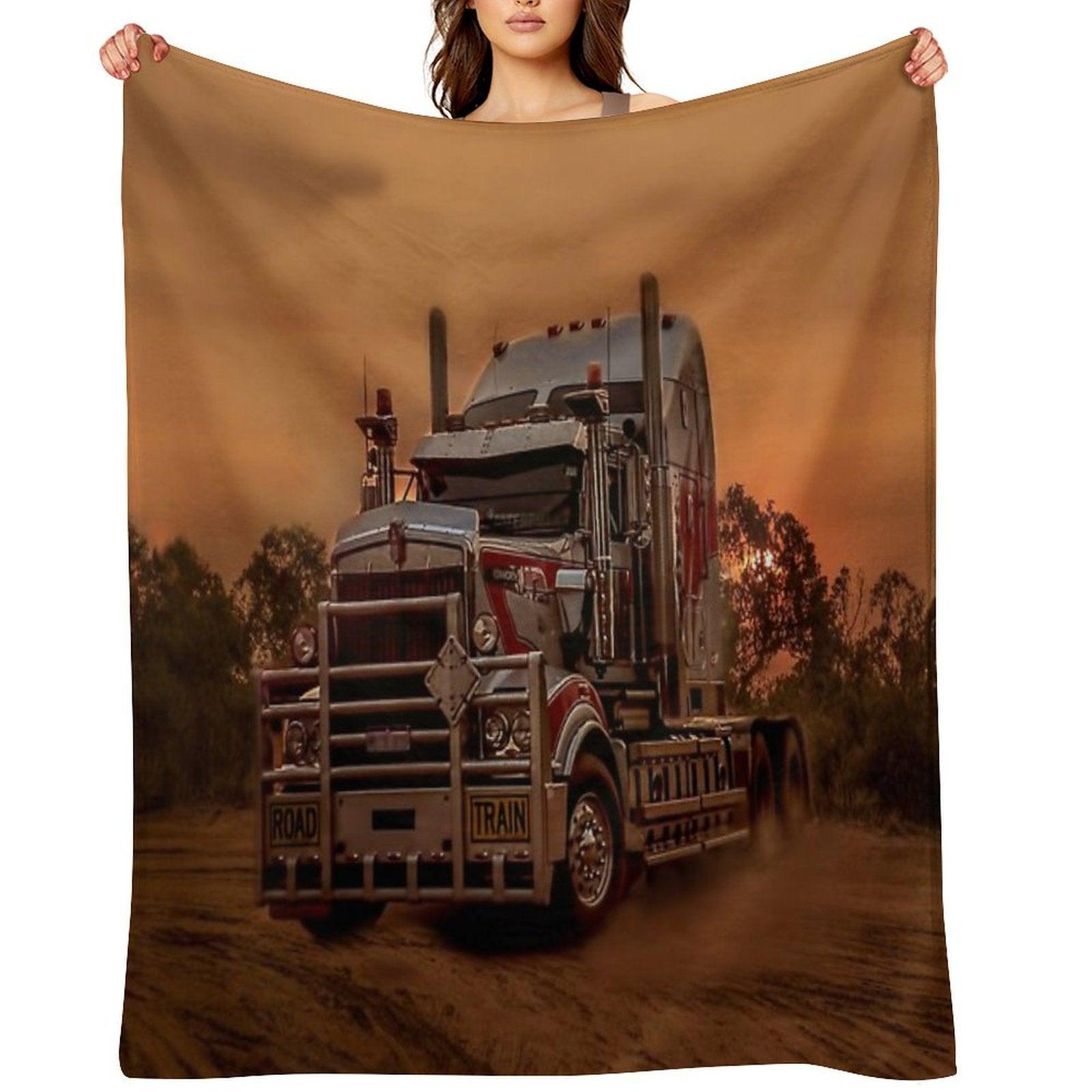 Prime Mover Kenworth Truck at Sunset Throw Blanket