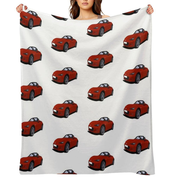 MX5Miata Red Comfort Throw Blanket
