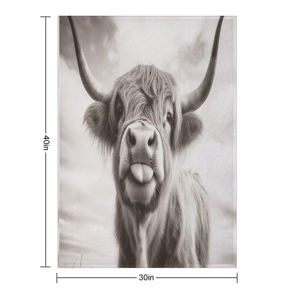 Cheeky Highland Cow Throw Blanket