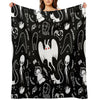 Cryptids in Black Throw Blanket