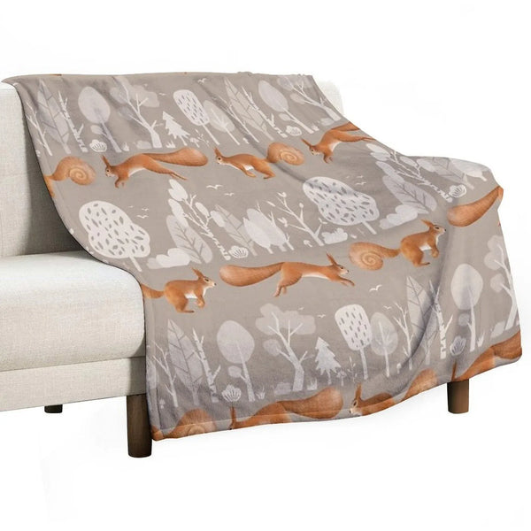 Cute Squirrel Throw Blanket