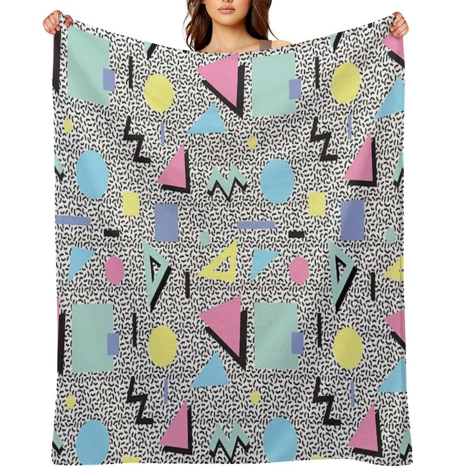 Eighties Memphis Pattern Design Throw Blanket