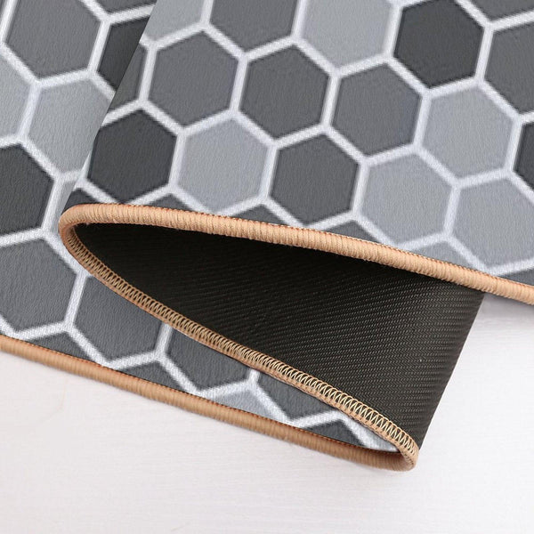 Grey Hexagon Bath Mat