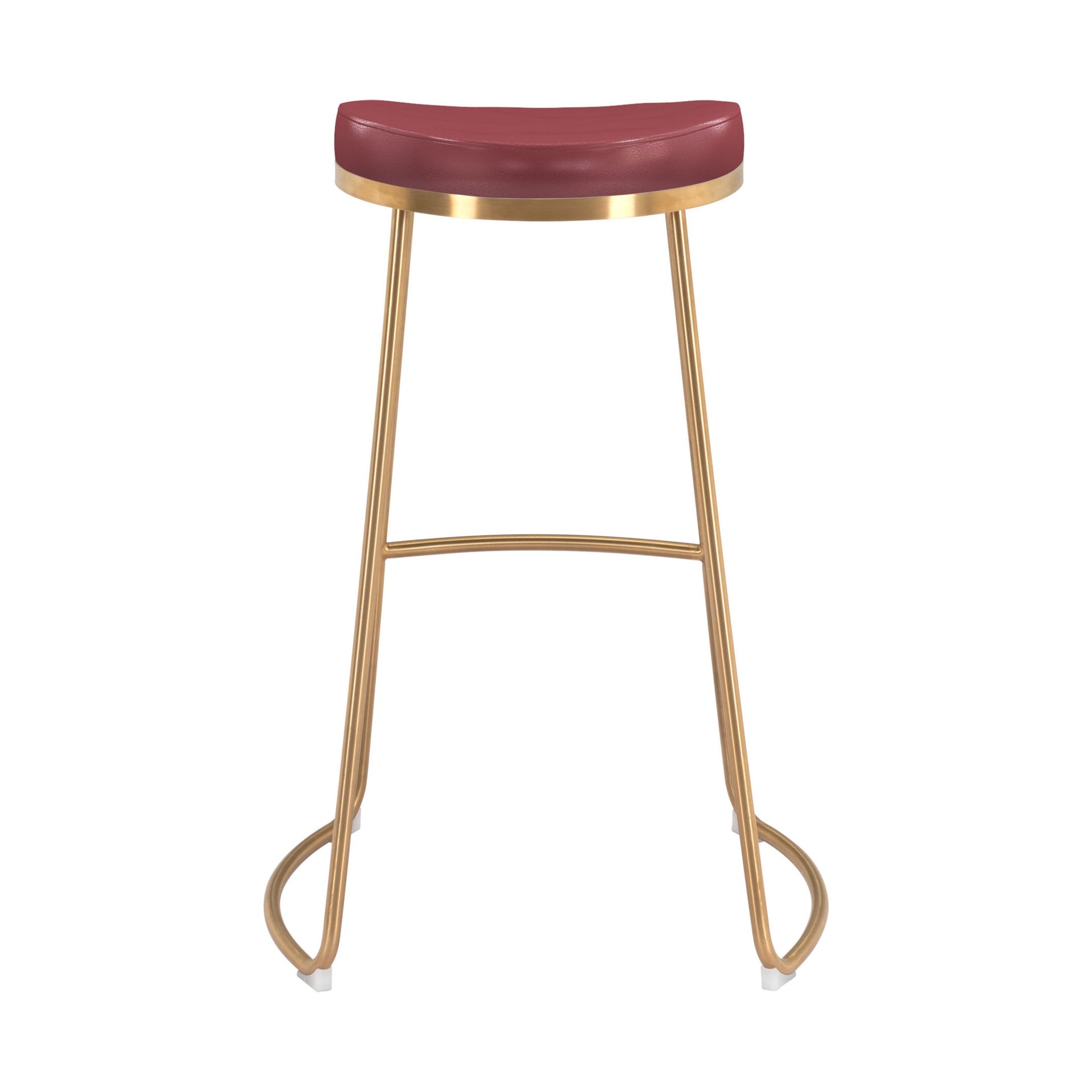 Bree Barstool (Set of 2) Burgundy & Gold