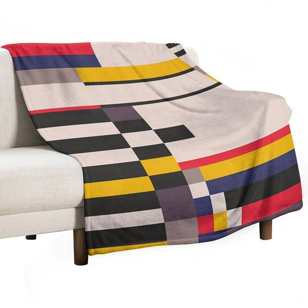 Geometric Design - Bauhaus Inspired Plush Throw Blanket