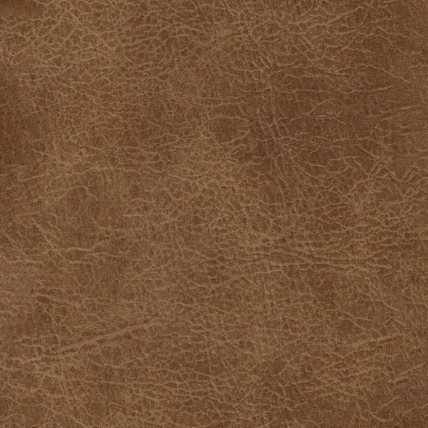 Small Distressed Brown Faux Leather Storage Ottoman