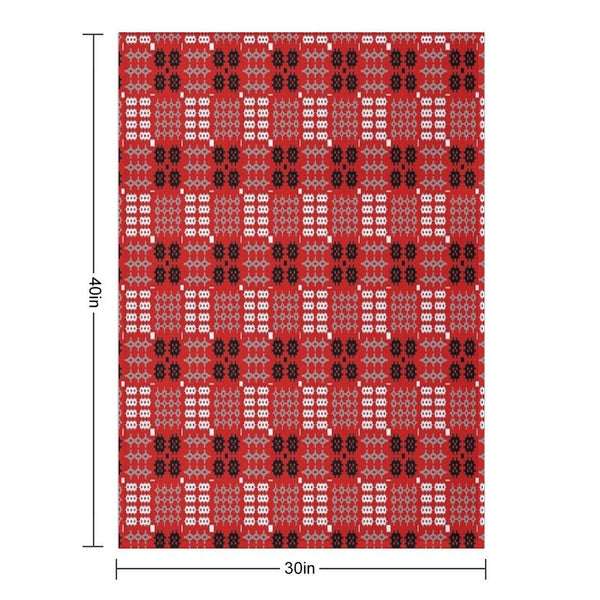 Welsh Design, Carthen Cymraeg, Cymreig (red) (Printed Image - Not Real  Tapestry) Throw Blanket