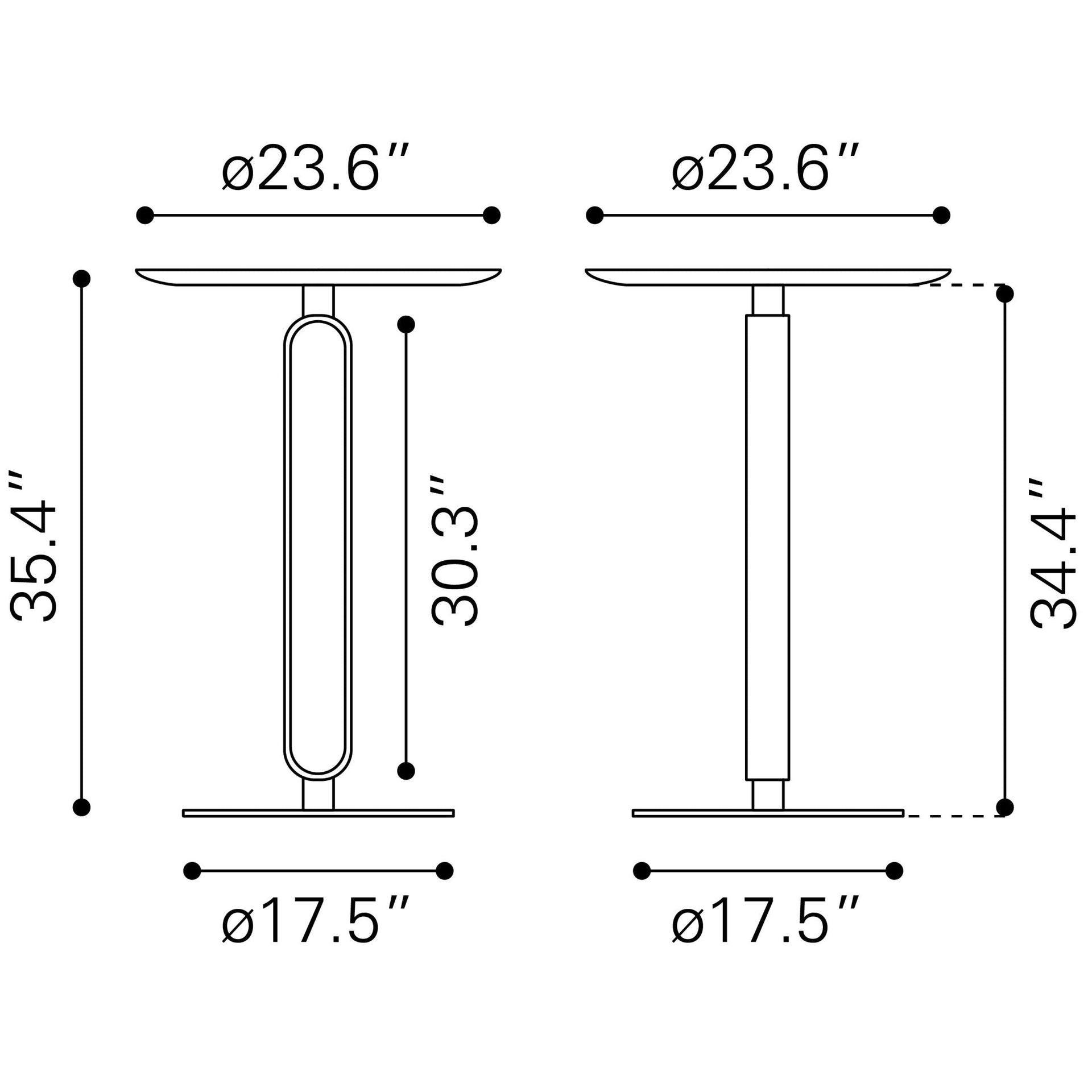 Derry Counter Table Black