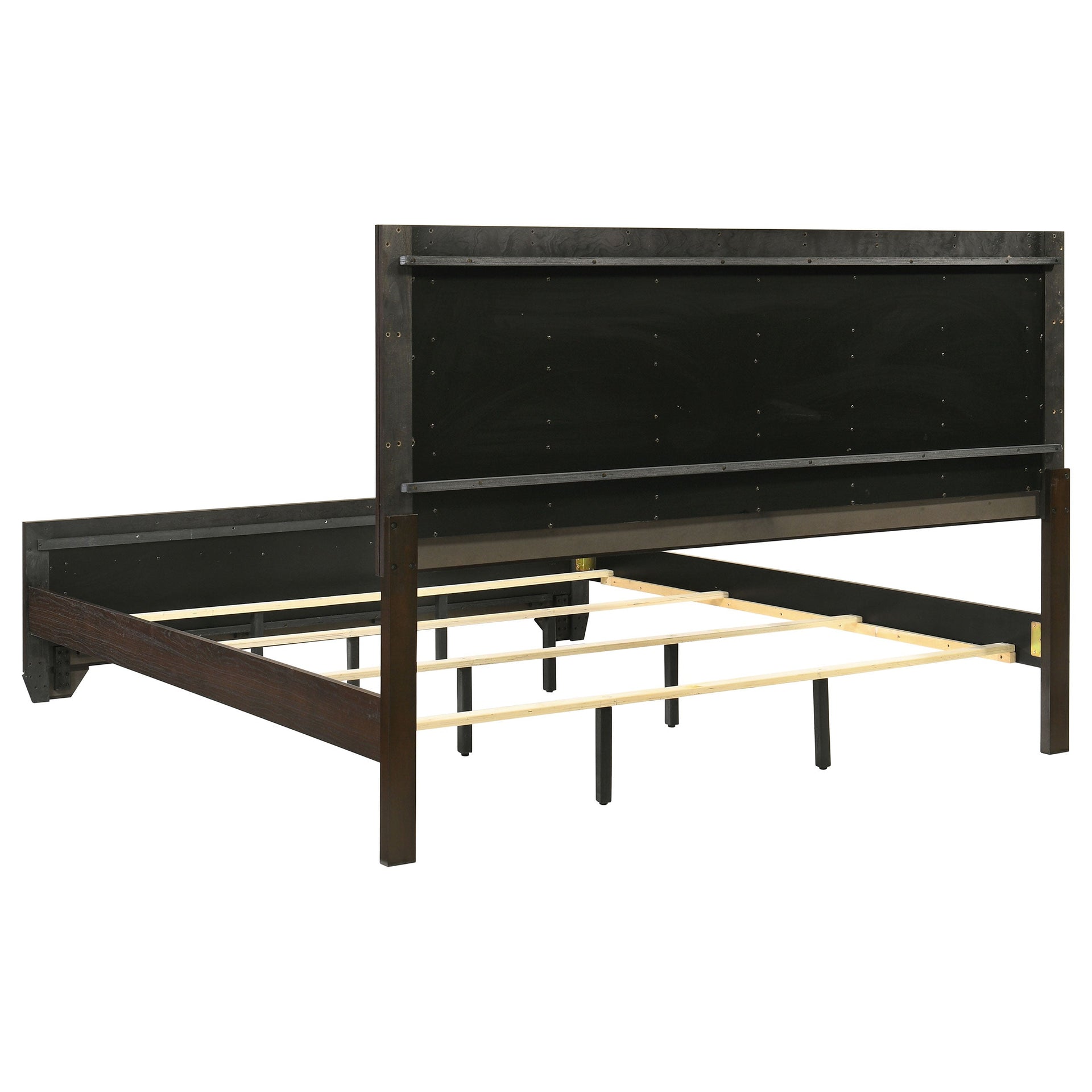 Villeparisis Dark Cocoa Eastern King Panel Bed