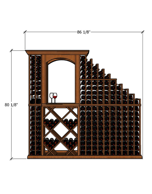 7 Foot Wine Cellar Storage System | 280 Bottle Capacity