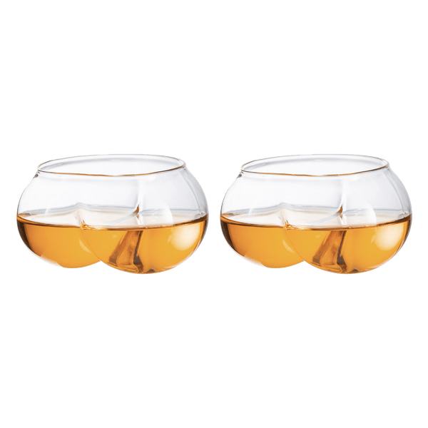 Deez Nuts Drinking Wine & Whiskey Glasses - 2 Set - I love Butts, Couple Mug, Gift for Her, Gift for Him Perfect for Bachelorette Parties, Gag Gift for Men & Women, 7 oz Stemless Bum Glasses