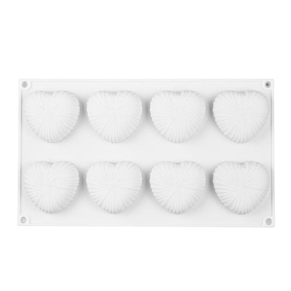 8 Cavities Silicone Cake Mold Nonstick Heat Resistant Reusable Baking Tools Birthday Christmas Bakeware Mini Heart Mould Silicone Mold For Chocolate 8 Cavities 3D Heart Molds For Chocolate Cake Mold Tray