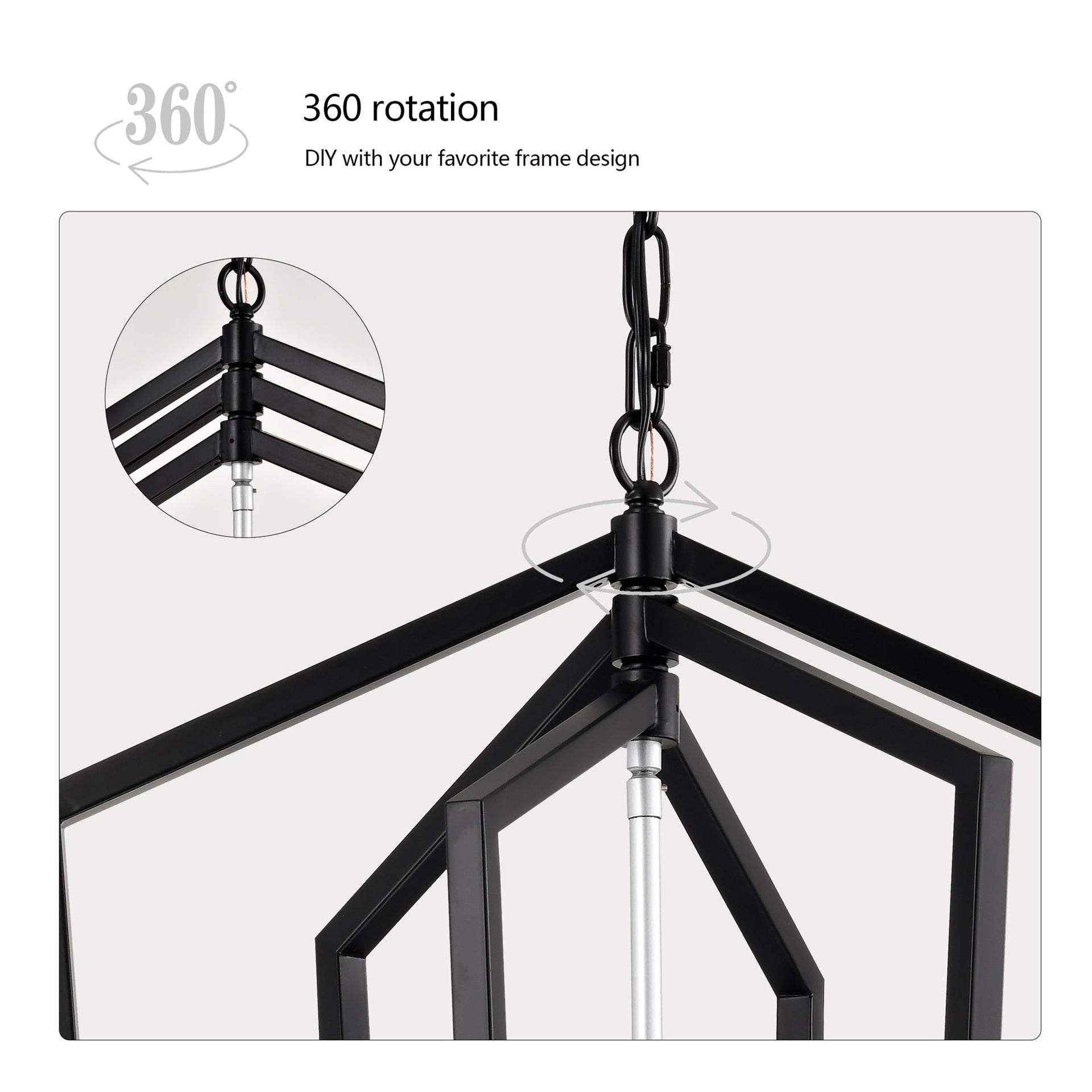 Modern Pendant Lighting with Silver Finish 8-Light Farmhouse Chandelier