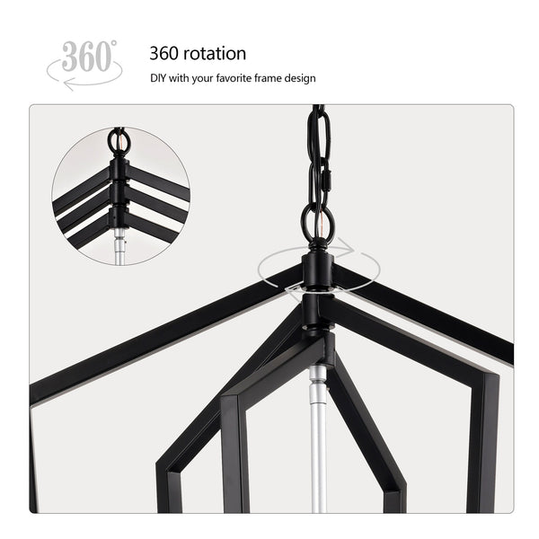 Modern Pendant Lighting with Silver Finish 8-Light Farmhouse Chandelier