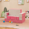 8-Piece 4-in-1 Kids Climb and Crawl Foam Playset-Pink