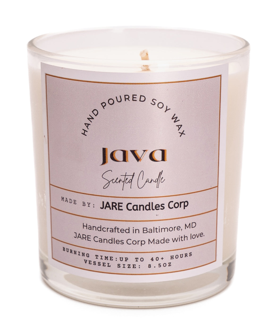 JAVA Rich Chocolate, Toasted Almond - Soy Wax Scented Candle