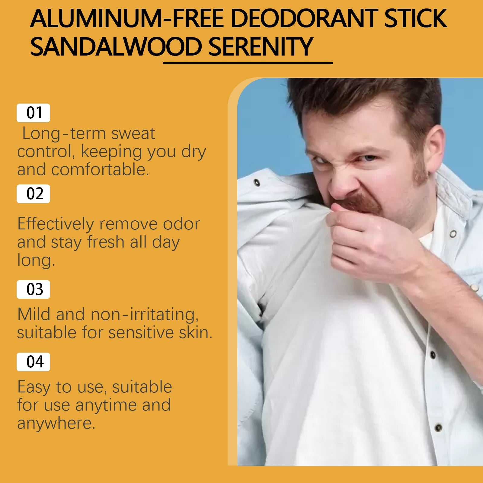 Underarm Fragrance Bar, Body Natural Fragrance To Clean Dry Skin Daily Portable Axillary Stick