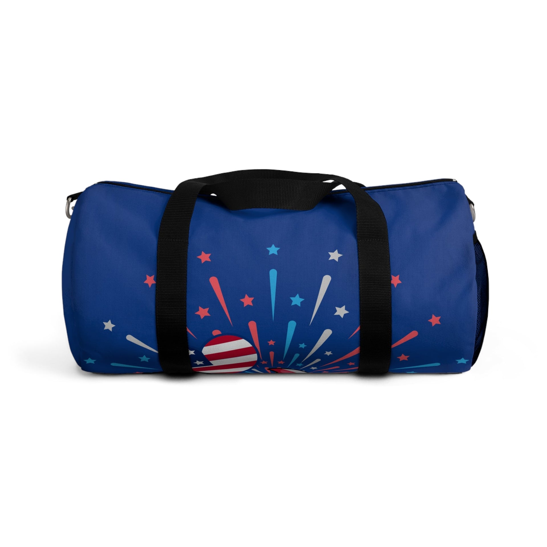 Patriotic Duffel Bag | Travel Gym Bag, Fireworks Design, Perfect for July 4th, Weekend Getaways, Sports & Fitness, Red White Blue Bag