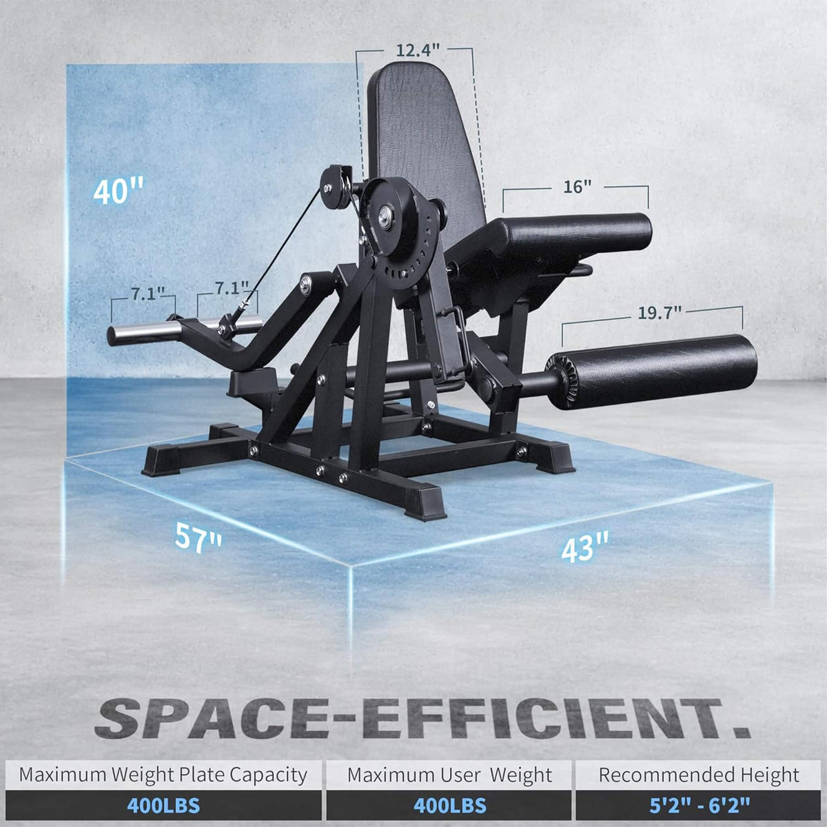 800LBS Adjustable Lower Body Leg Extension And Curl Machine (SAK70528)