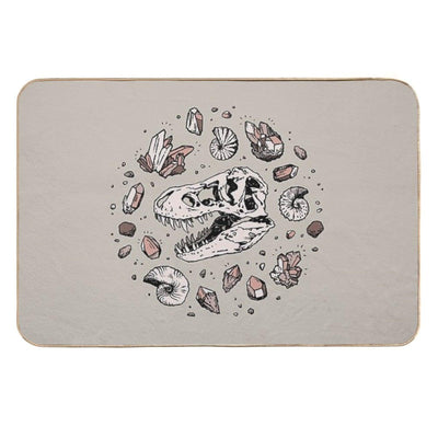 Geo-rex Vortex  Rose Quartz  Dinosaur Skull Fossil Art  Versatile Bath Mat