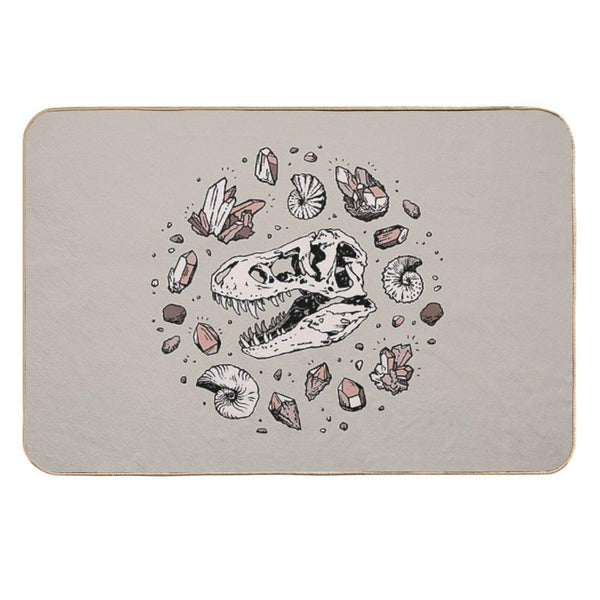 Geo-rex Vortex  Rose Quartz  Dinosaur Skull Fossil Art  Versatile Bath Mat