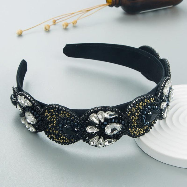 Hair Hoop Fashion Retro Baroque Crystal Head Hoop Korean High-End Hair Accessories Korean Version Of The Hair Cave