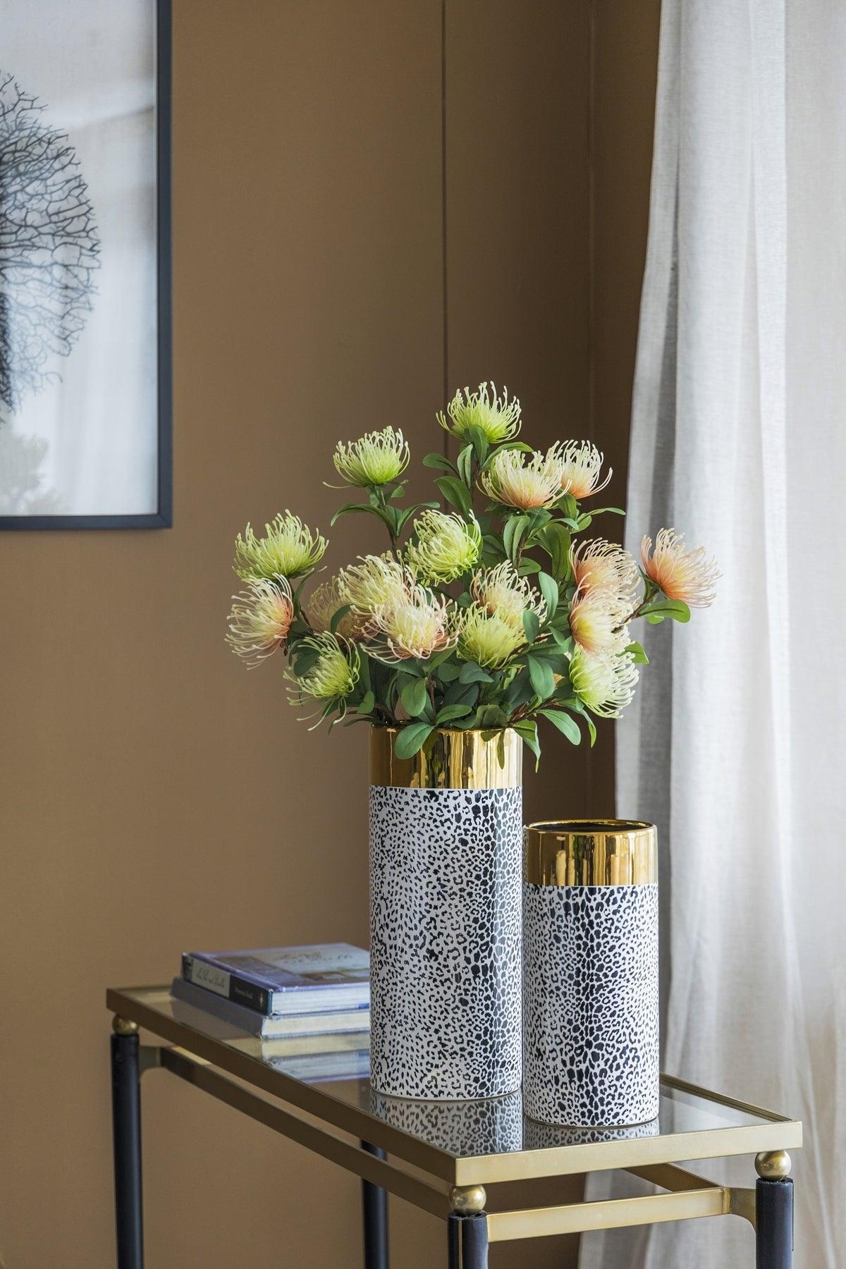 Matte Black& Gold Ceramic Vase