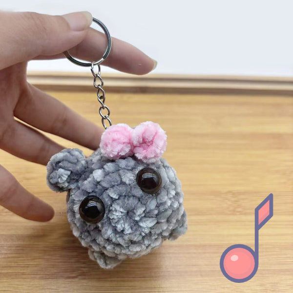 Chenille singing sad hamster keychain pendant Hamster emotional comfort doll