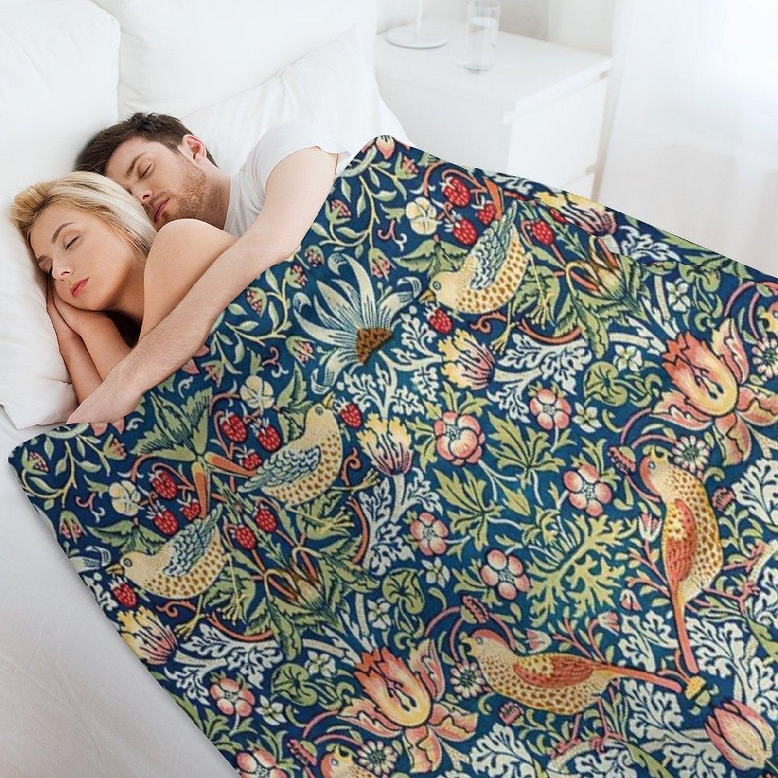Strawberry Thief by William Morris Throw Blanket