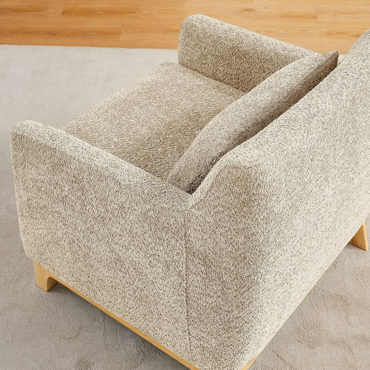 Luxurious Sherpa Oversized Accent Chair Camel Plush