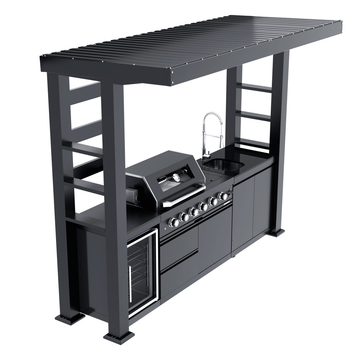 Deluxe Stainless Steel Gas Outdoor Kitchen Barbecue Island Grill