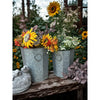 Beveled Zinc Planters With Handles