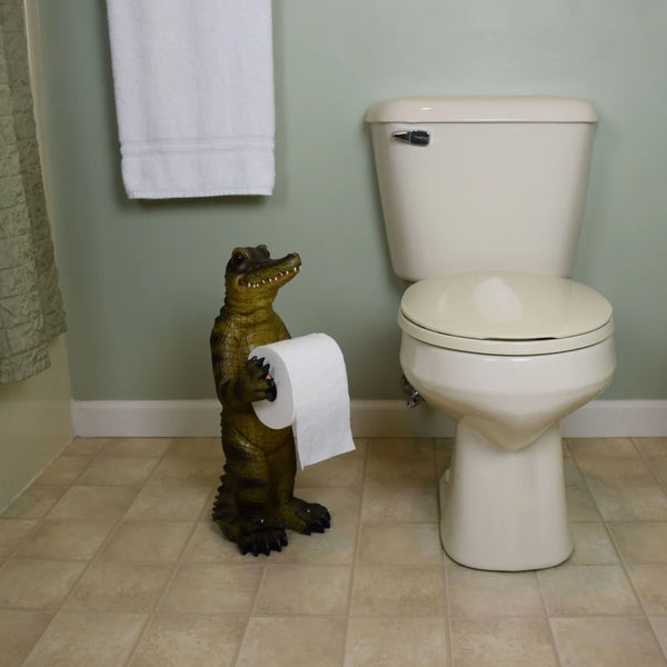 Toilet Paper Holder - Standing Alligator