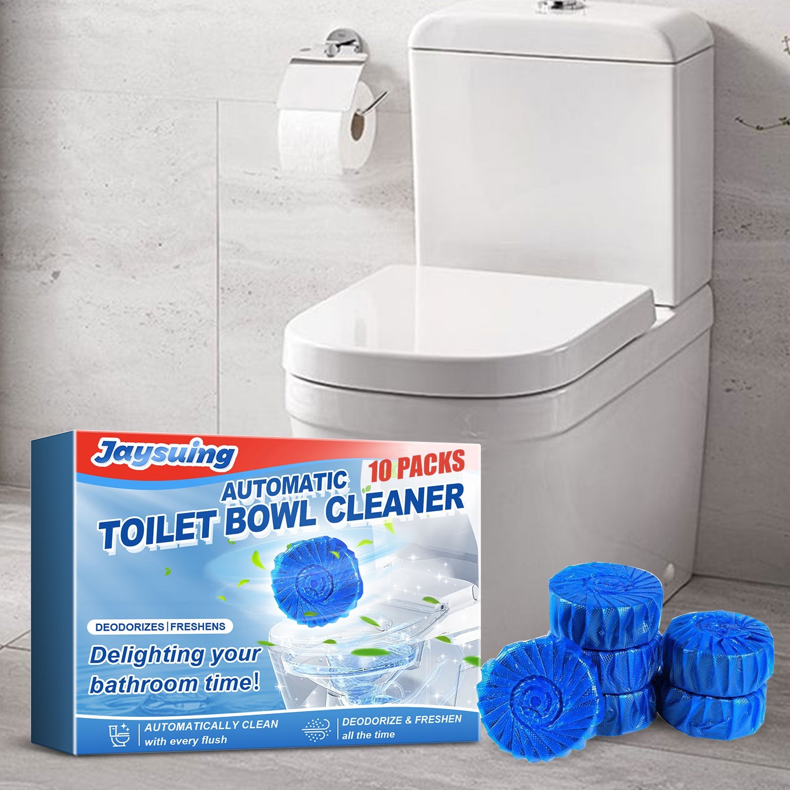 Automatic Toilet Bowl Cleaner, Household Descaling Deodorizing Deodorizing Odors Fresh Toilet Cleaning Block