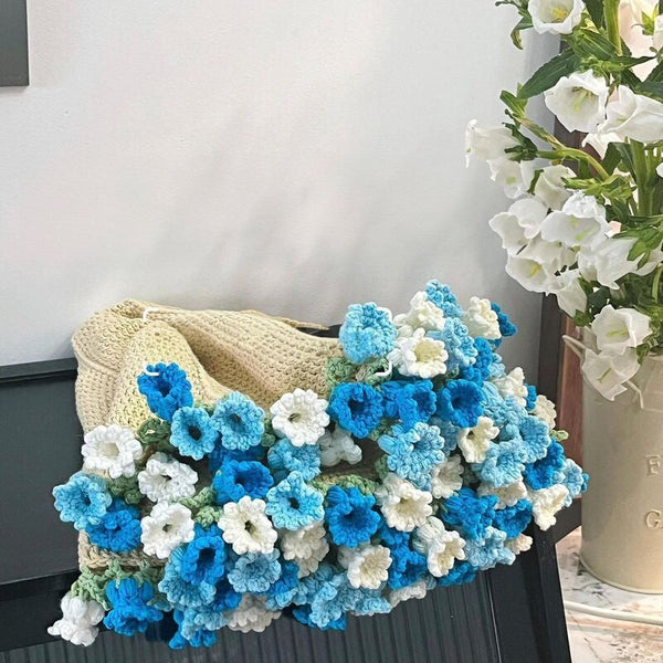 60cm New Creative Rose Bouquet Blanket (Finished), Crocheted Flower Bouquet Gift for Girlfriend