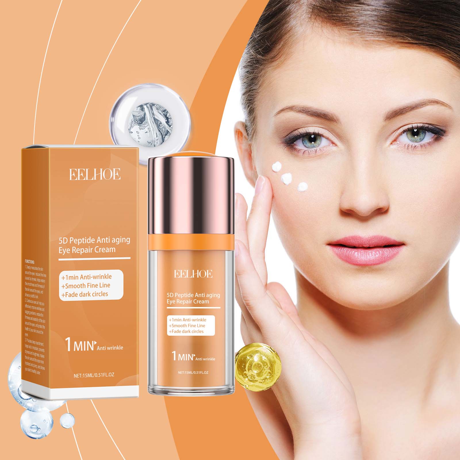 5d Peptide Eye Repair Cream Moisturizing And Smoothing Fine Lines Around Eyes And Firming Repair Eye Cream