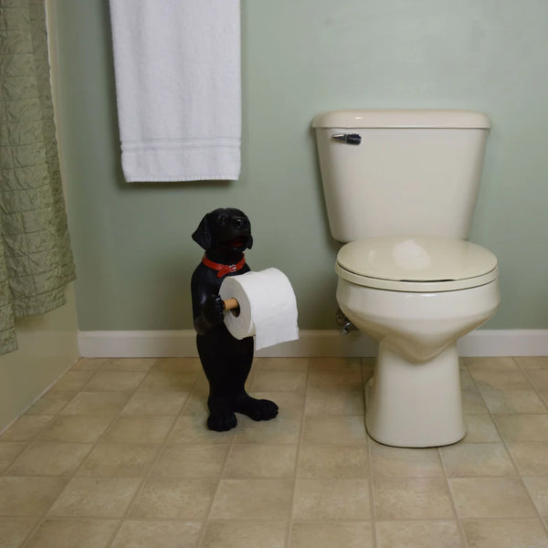 Toilet Paper Holder - Standing Black Lab