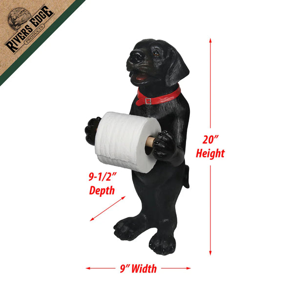 Toilet Paper Holder - Standing Black Lab