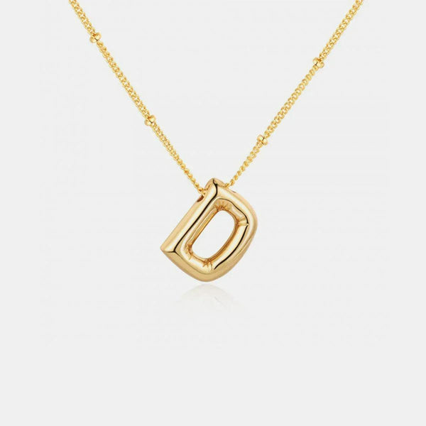 Gold Initial Letter Pendant Necklace - Gifts for You 'n Me