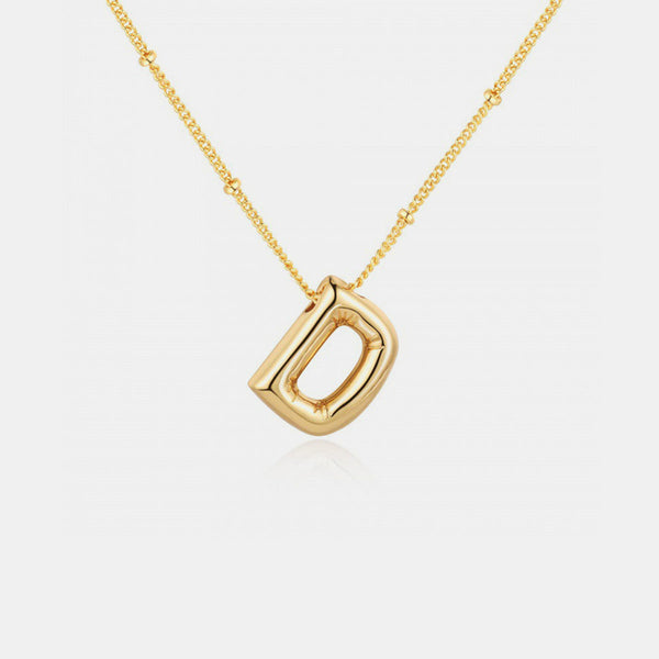 Gold Initial Letter Pendant Necklace