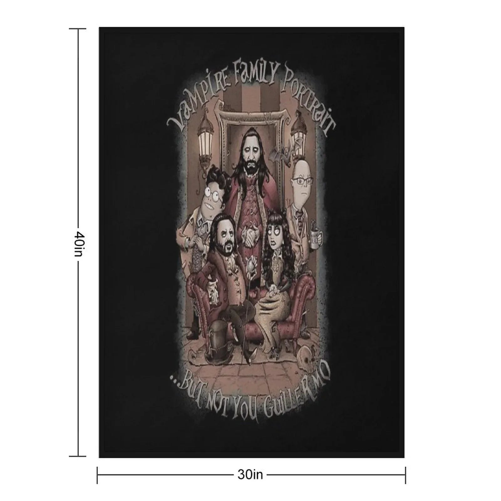 Vampire Family Portrait Throw Blanket