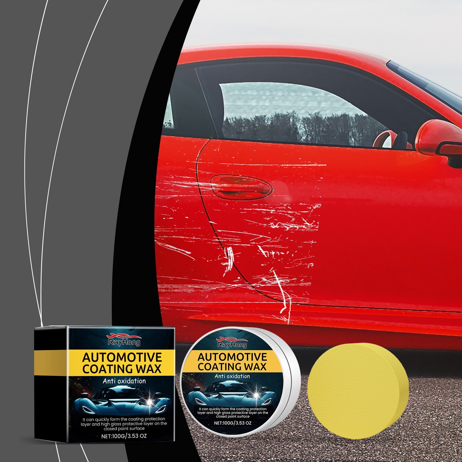 Automotive Scratch Coating Paste, Car Paint Polishing Maintenance Antifouling Repair Paint Decontamination Wax