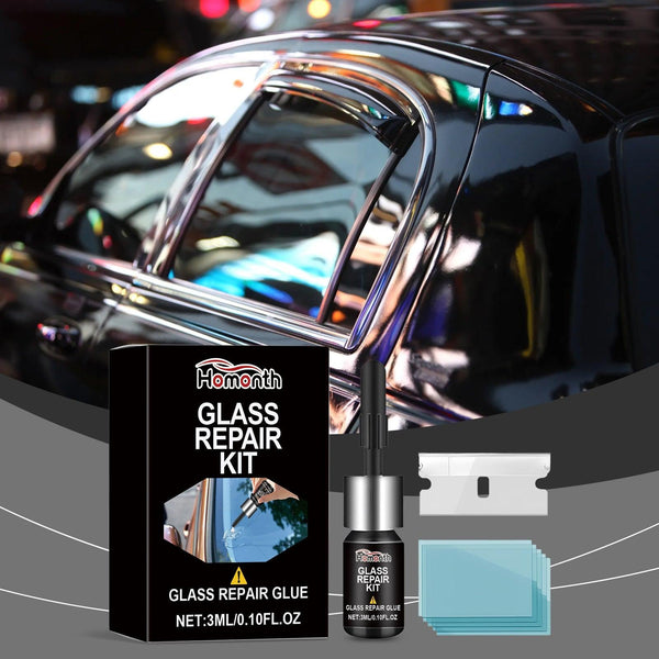 Glass Repair Kit Automotive Windshield Cracks Scratches Clear Vision Portable Adhesive